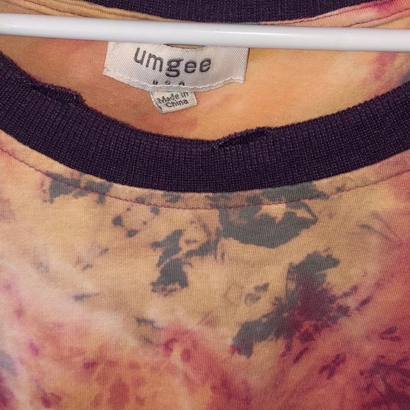 umgee Oversized Tie Dyed Distressed Scoop Neck Pullover Size Large - Picture 6 of 9